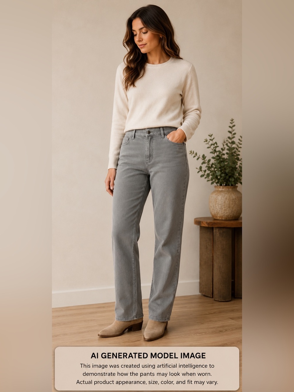 Coldwater Creek Gray Straight Leg Pants Stretch